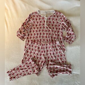 Roller Rabbit - XL - pink and white monkey pajamas